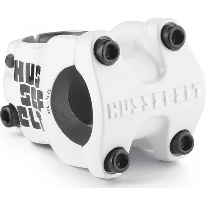 Hussefelt 40mm Snow White Handlebar Stem - Aluminum 7075, 0° Angle, 31.8mm - 1