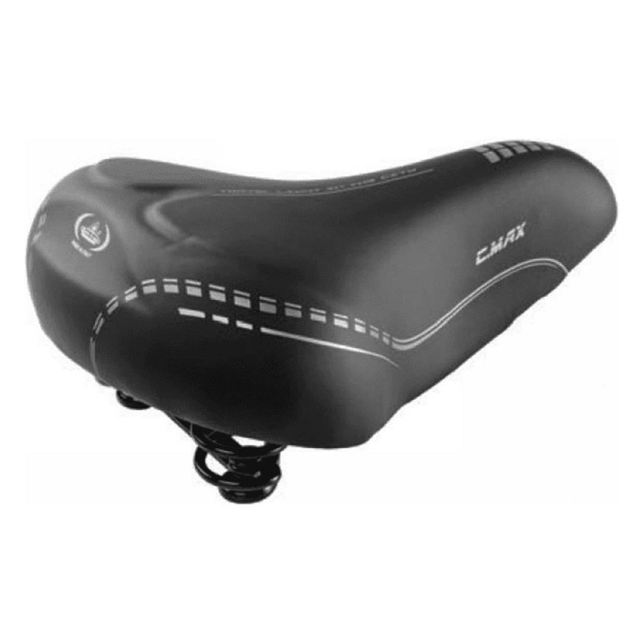 Citybike Sattel Max Comfort Schwarz mit Federn und FLEX PU Polster 265x210 mm - 1