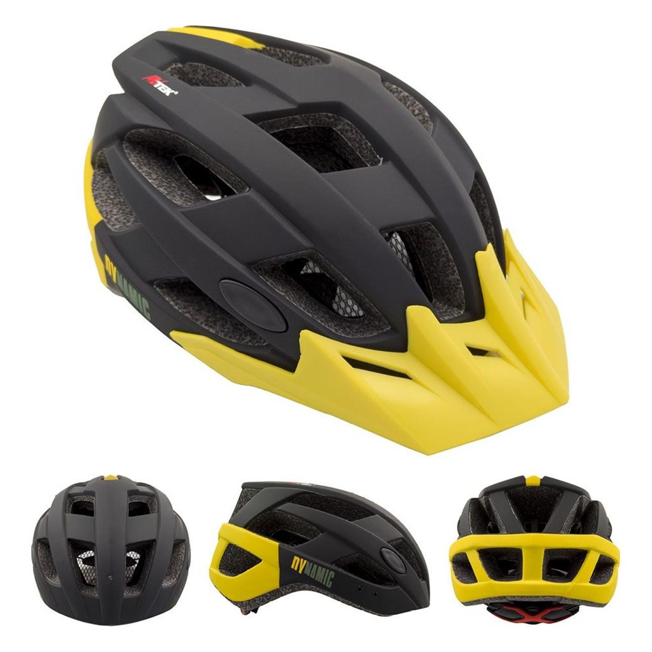 Casco Dynamic Negro y Amarillo Talla M - Seguridad EN1078, Confort y Ventilación - 1