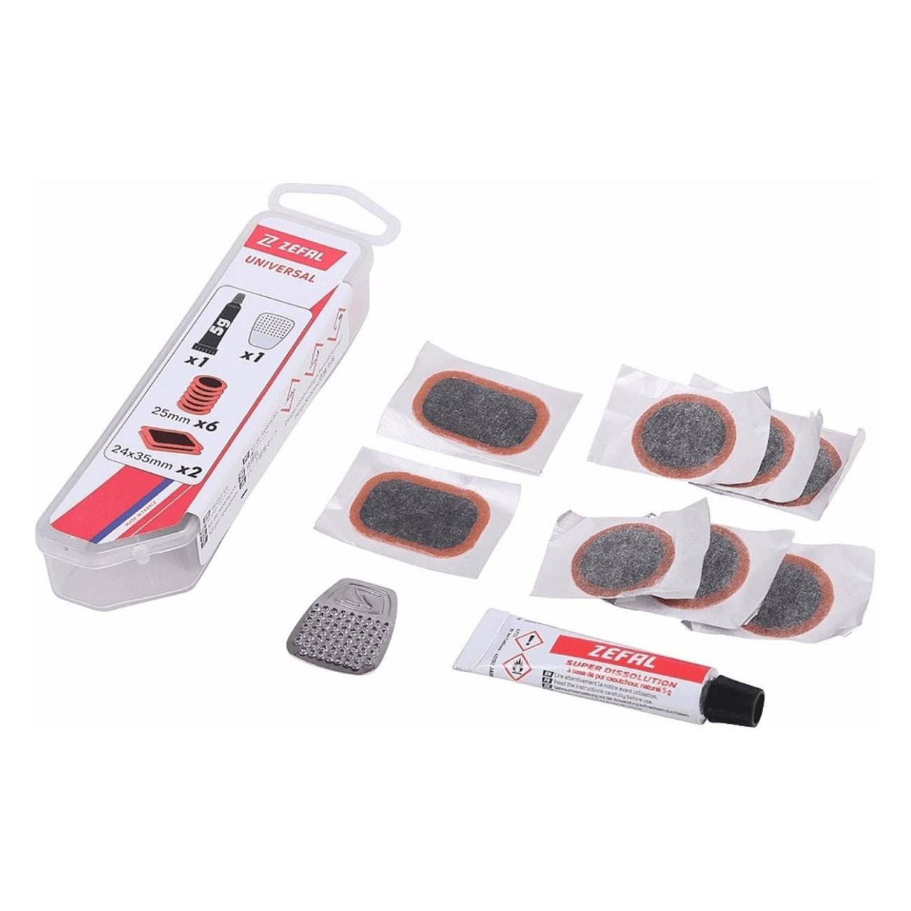 Zefal UNIVERSAL Air Chamber Repair Kit with Patches and Glue - 8 Patches - 1