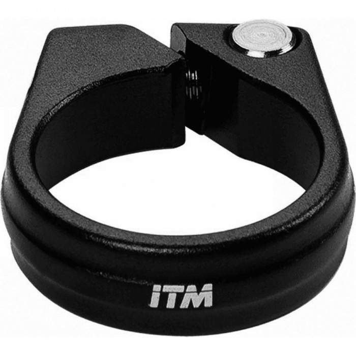 ITM Black Aluminum Seat Post Clamp - 35mm, Lightweight and Durable for Road Bikes - 1