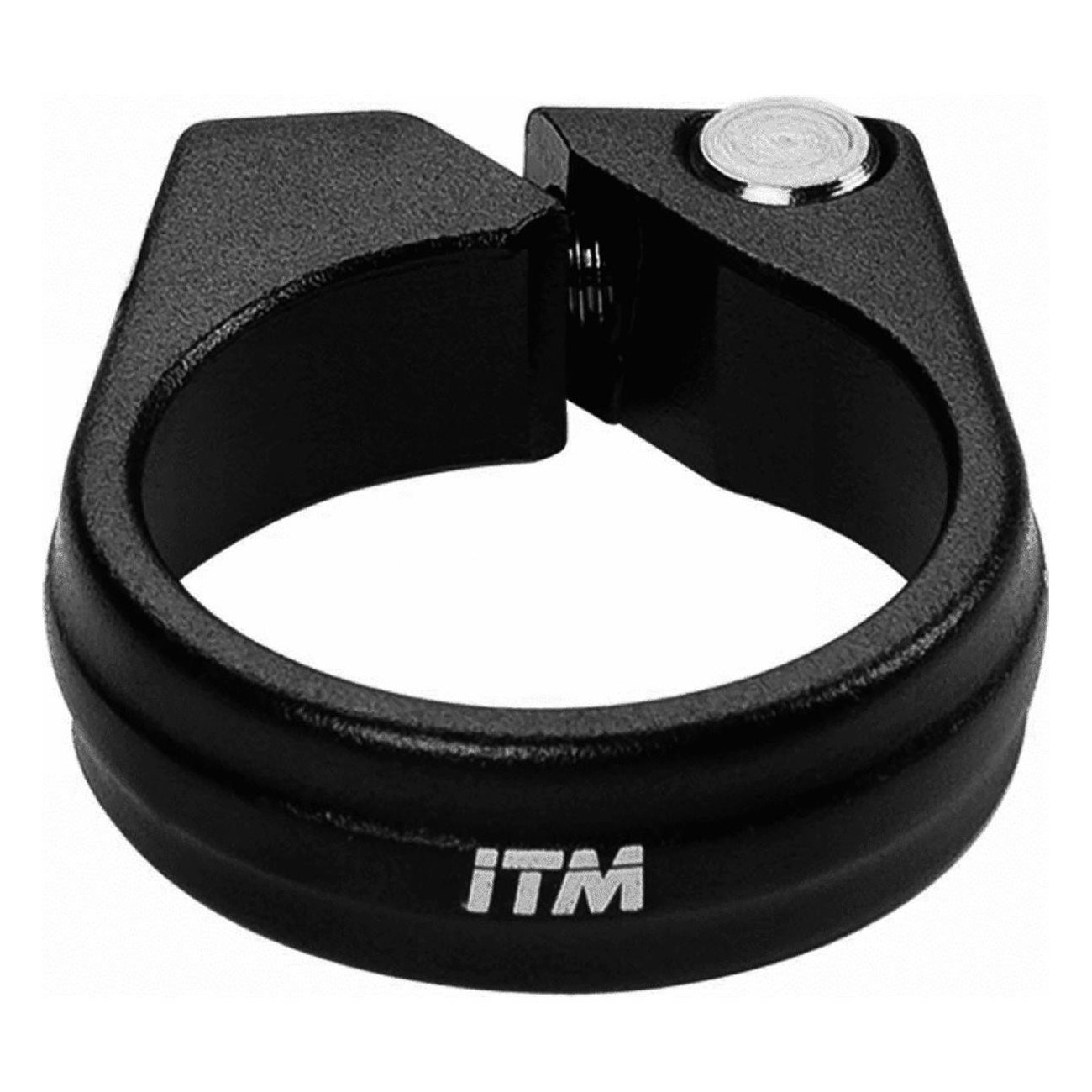 ITM Black Aluminum Seat Post Clamp - 35mm, Lightweight and Durable for Road Bikes - 1