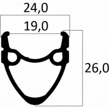 Aluminiumfelge R28 Sport 1,75 mit Doppelkammer, 36 Löcher, Schwarz - M VTEK - 1