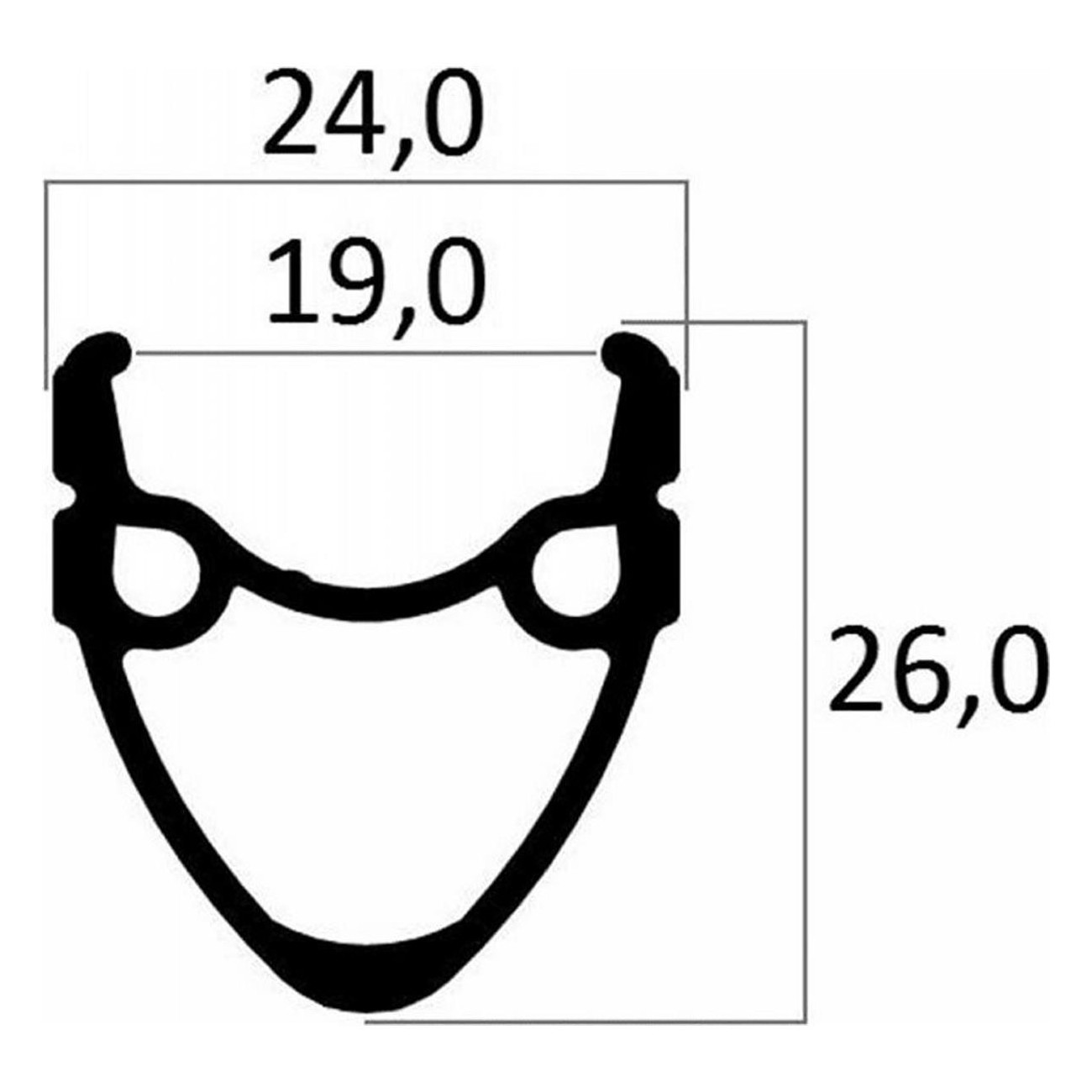 Aluminiumfelge R28 Sport 1,75 mit Doppelkammer, 36 Löcher, Schwarz - M VTEK - 1