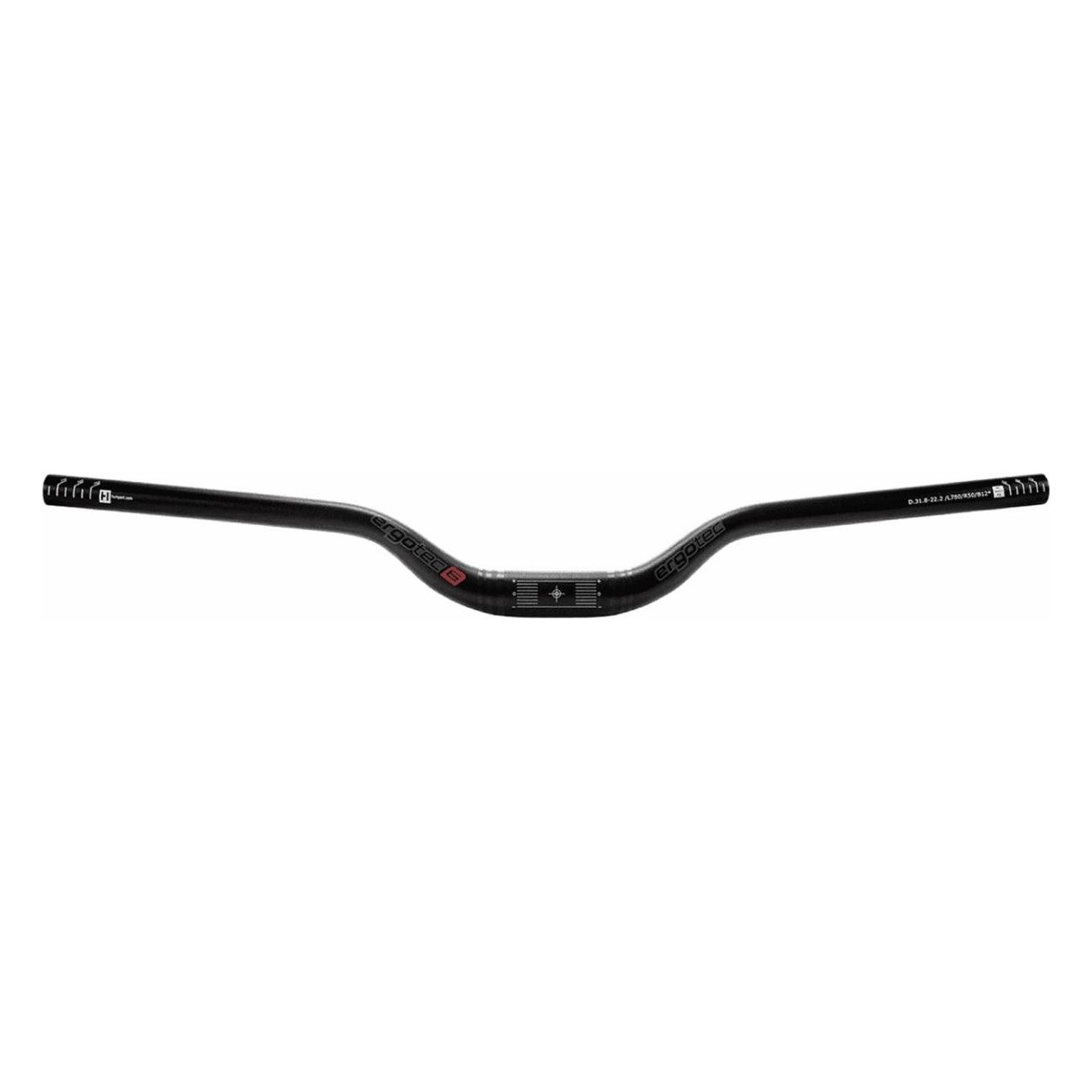 Manillar MTB Riser 50mm de Aluminio Negro, 31.8x780mm, Ergonómico y Resistente - 1