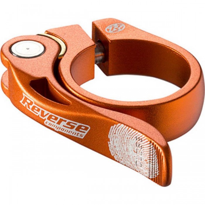 Reverse Long Life Seat Clamp Ø34.9mm Orange with Brass Locking Plate - 1