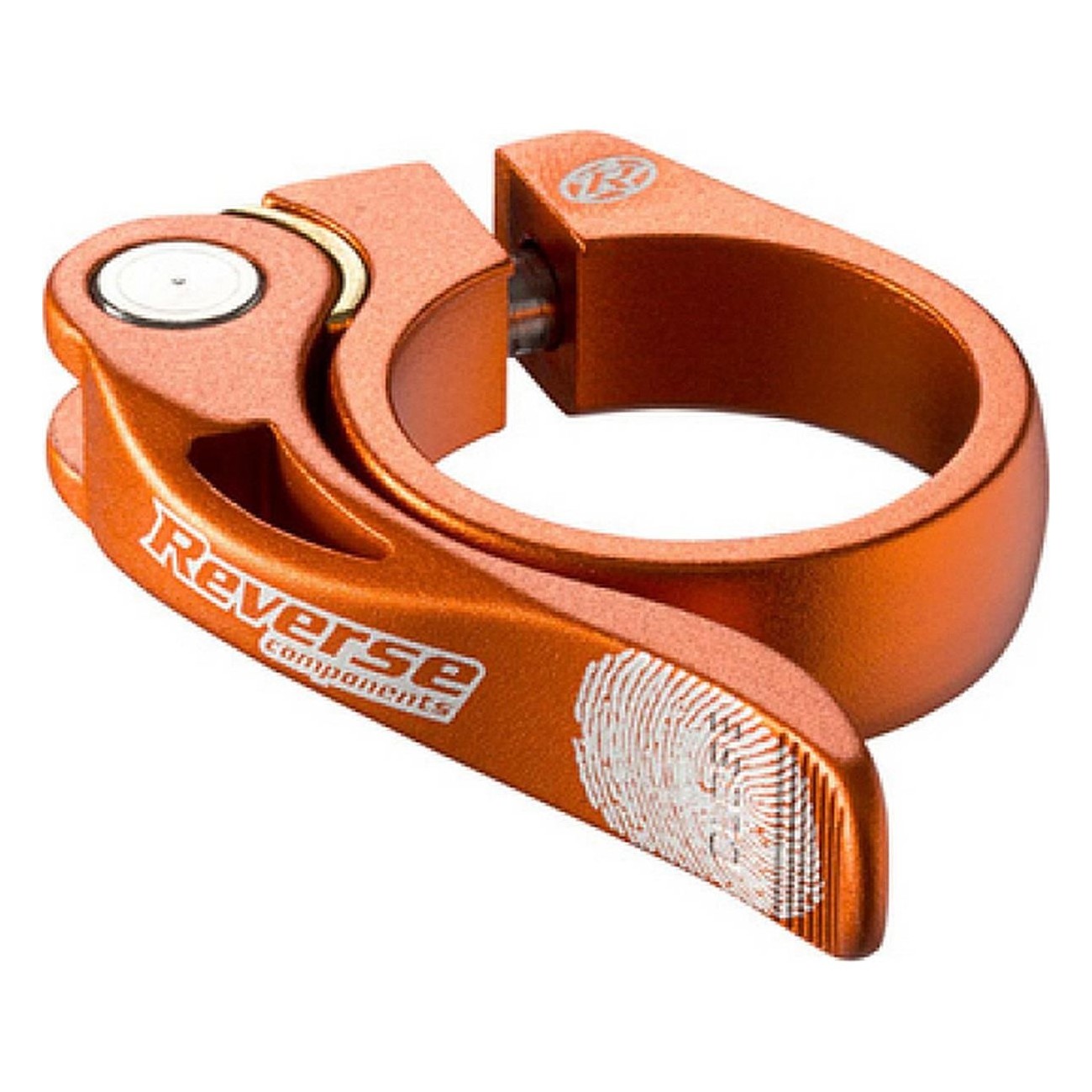 Reverse Long Life Seat Clamp Ø34.9mm Orange with Brass Locking Plate - 1