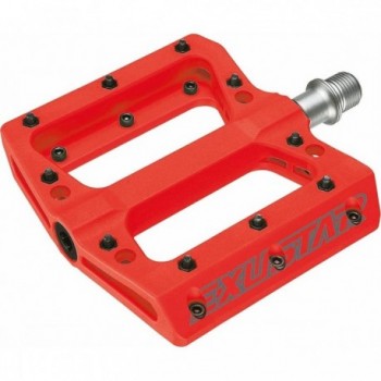 Pedali MTB Flat Exustar E-PB71 Rosso 105x108mm in Termoplastica - 1 - Pedali - 