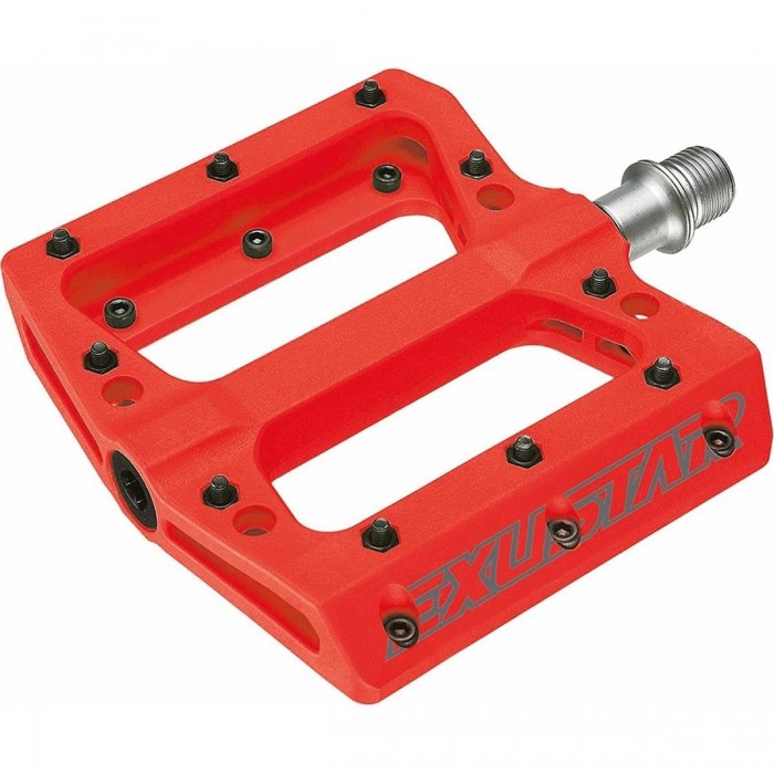 Exustar E-PB71 Flat MTB Pedals Red 105x108mm in Thermoplastic - 1