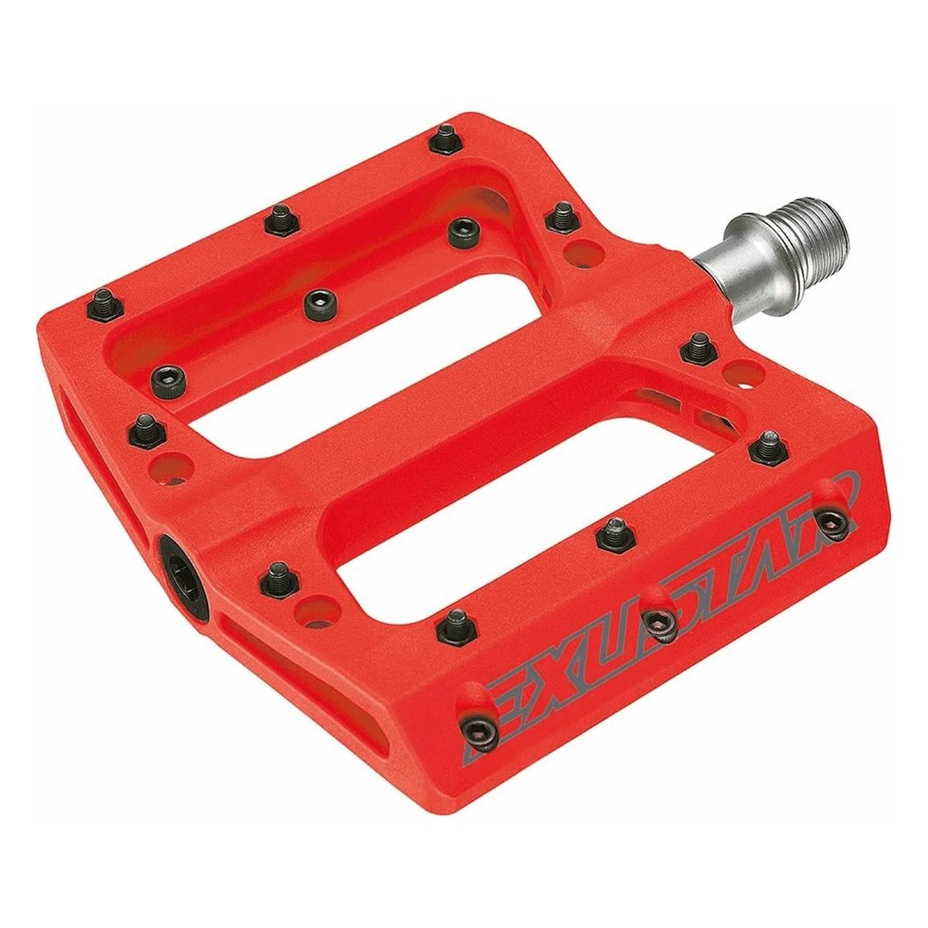 Exustar E-PB71 Flat MTB Pedals Red 105x108mm in Thermoplastic - 1