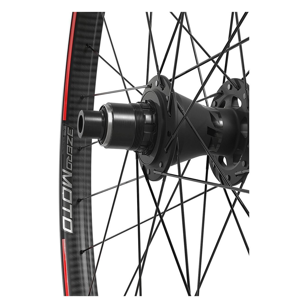 Ruota Posteriore 29' Zipp 3ZERO MOTO in Carbonio con Adesivo Boost Slate-Stealth, Mozzo ZM2, 12x148 mm, 11/12 Velocità - 2 - Ruo