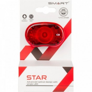 Fanale Posteriore a Batteria Smart Star LED Rosso Impermeabile con Marchio di Prova Tedesco - 2 - Luci - 4715681403267