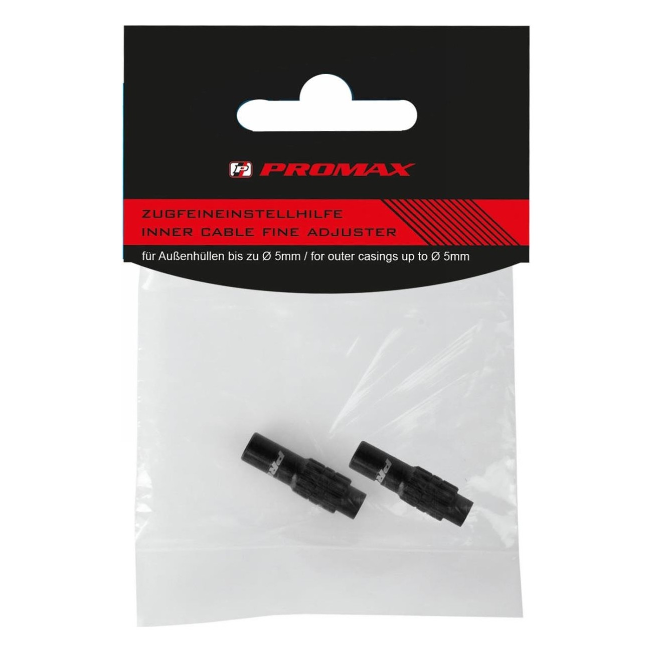 Set de 2 Piezas PROMAX para Ajuste Fino de Cable Interno de Aluminio Negro - 3