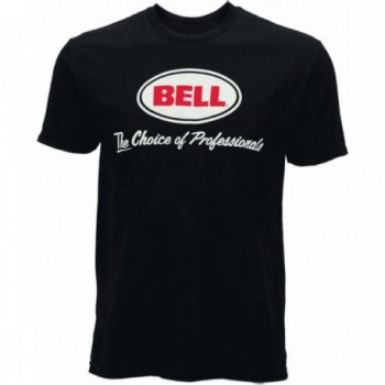 Black Cotton T-shirt BELL with Logo, Size S - Soft and Comfortable - 1