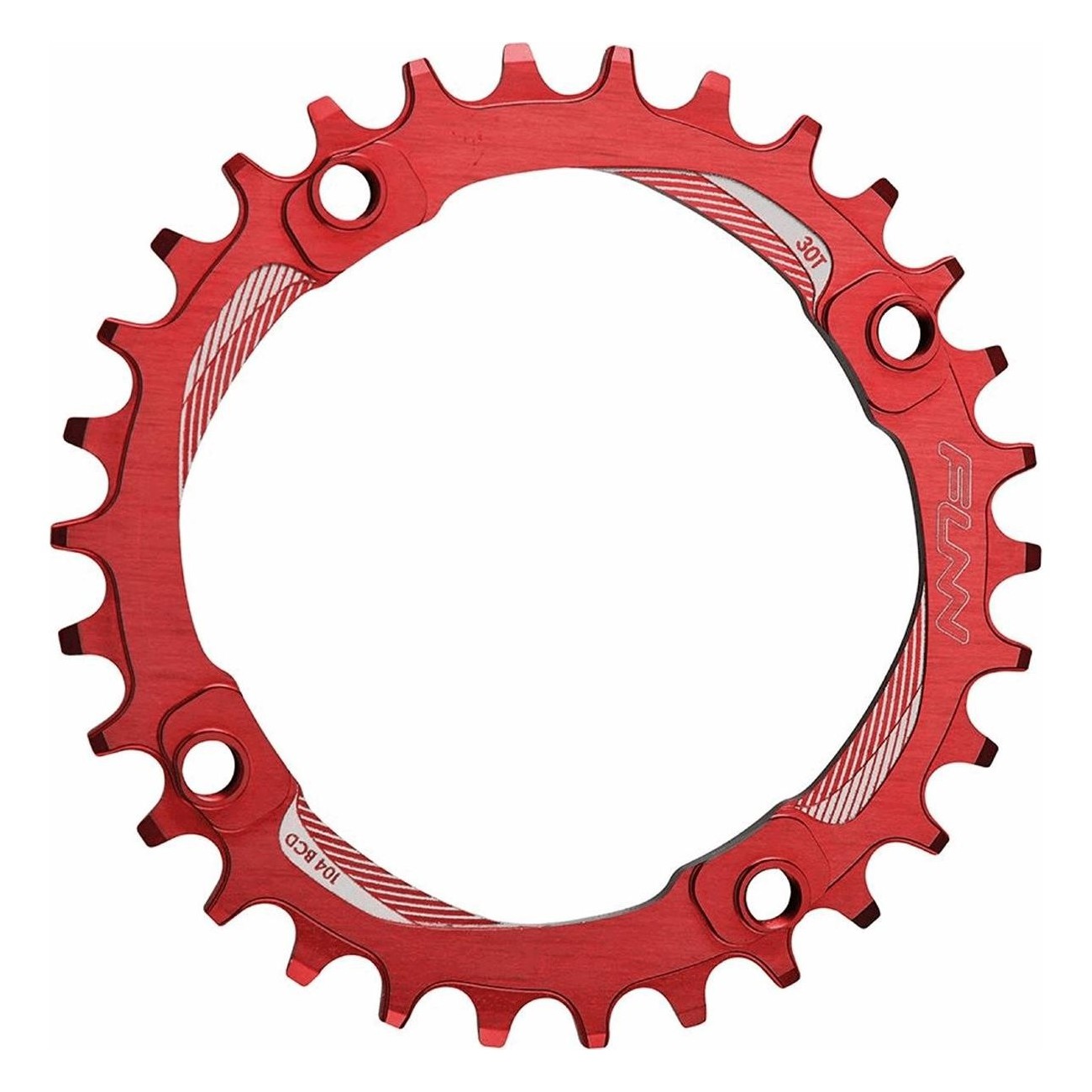 34D Red 7075 Aluminum CNC Chainring - Shimano Compatible BCD 104mm - 1