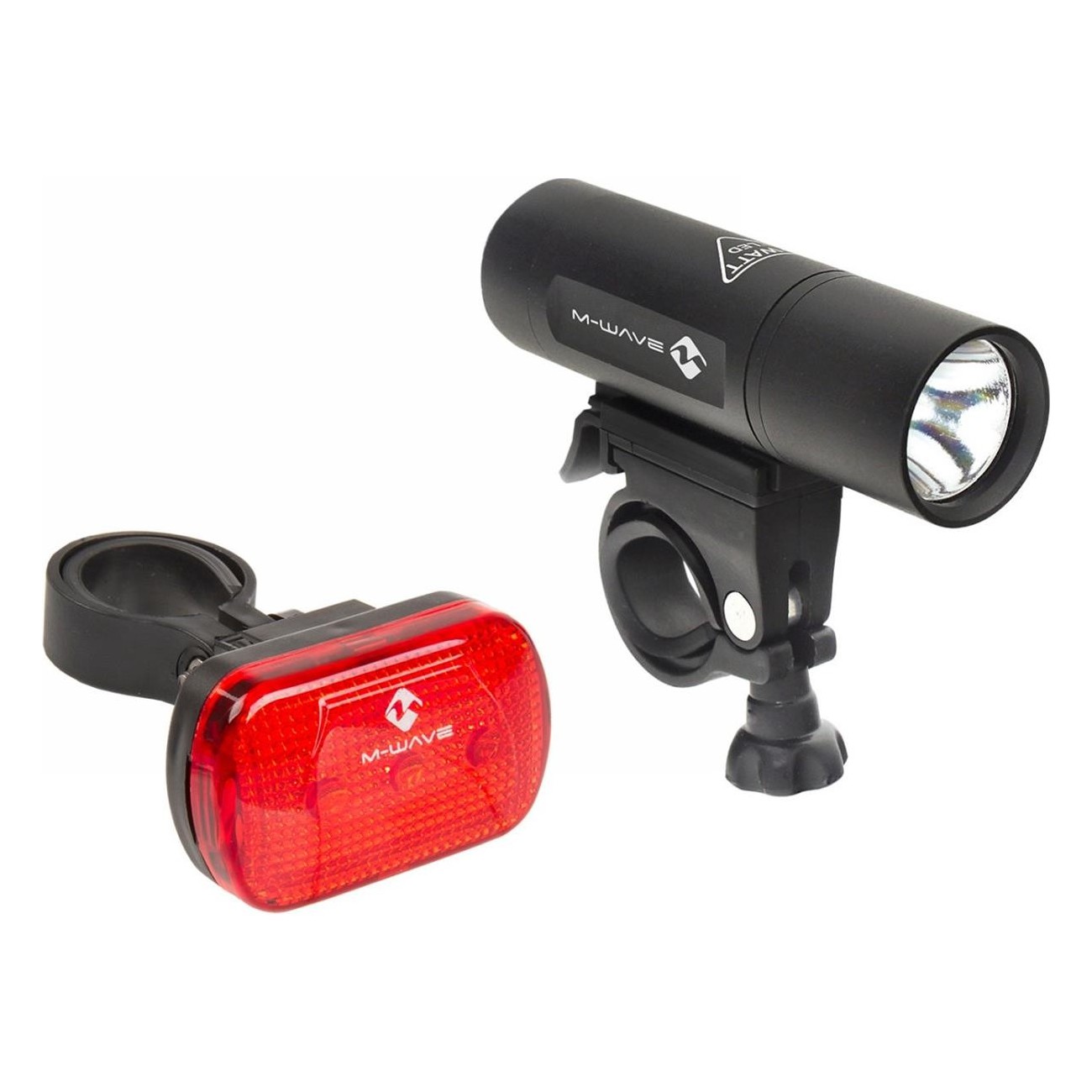 M-Wave LED Bike Light Set 3W with Battery and Red Rear Light Atlas 22 - 1