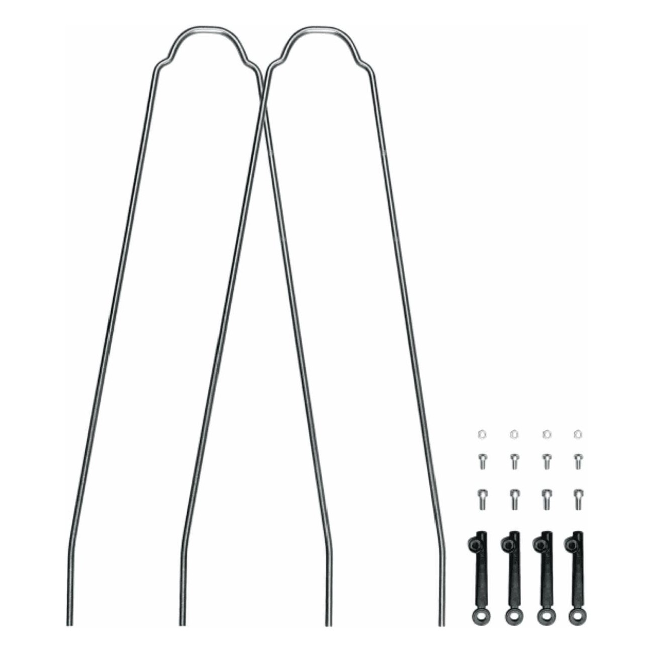 Kit Aste XL Argent pour Garde-boue Velo 55 Cross - Roues 26-29 Pouces - 1