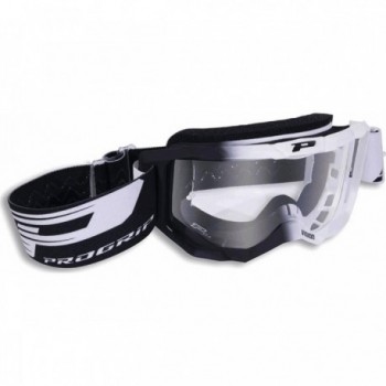 Progrip 3300 Black/White Goggles with Clear Anti-UV Lens and TEAR-OFF System - 1