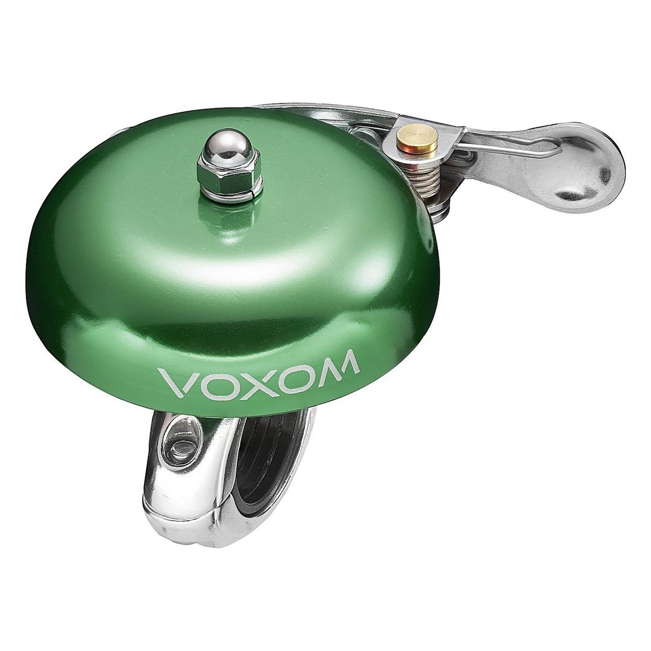 Sonnette de vélo Voxom KL4 Verte 56 mm - Design Rétro en Laiton et Aluminium - 1