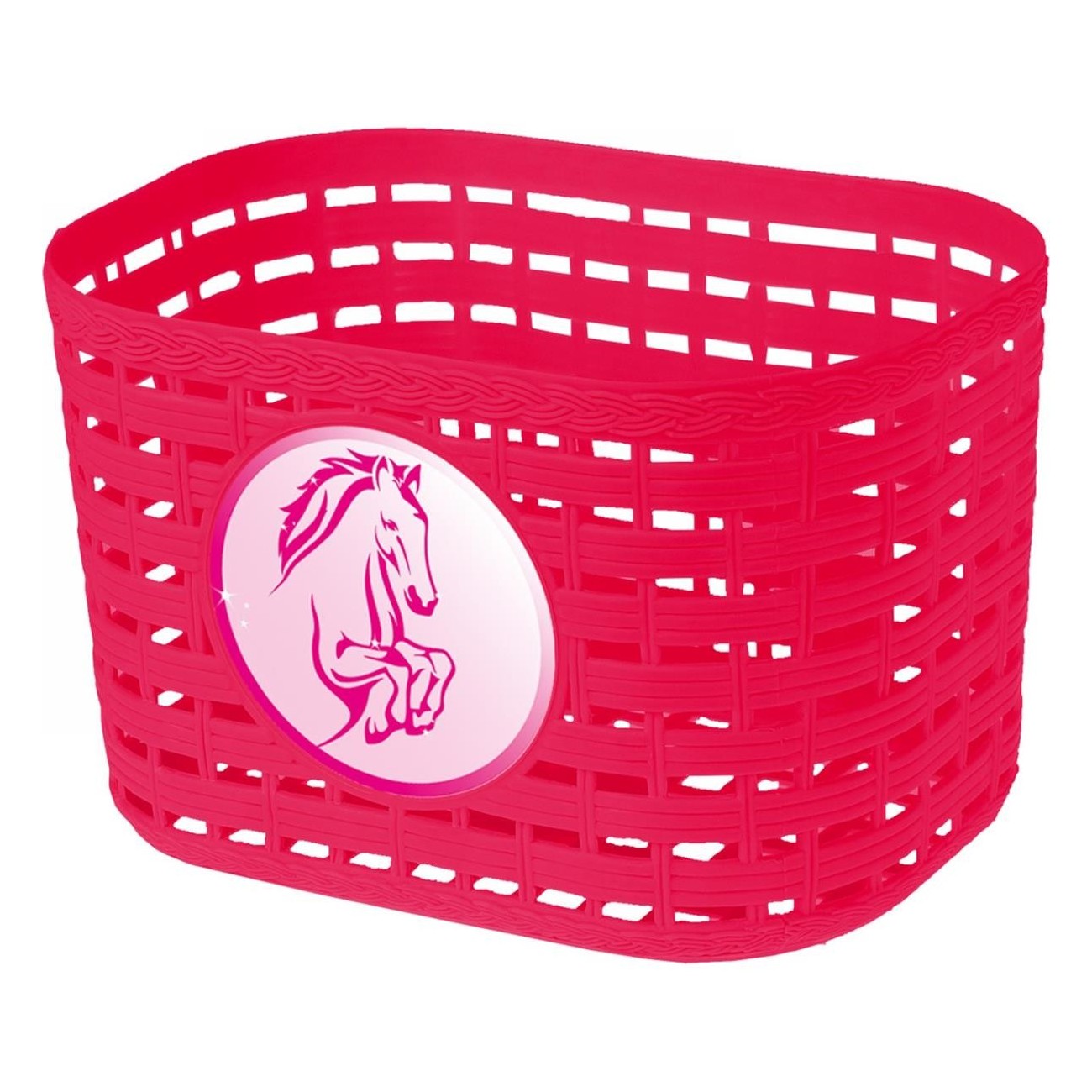 Cestino in Plastica Rosa per Bambini - Dimensioni 20x13,5x12,5 cm - 1 - Cestini - 0698238408202