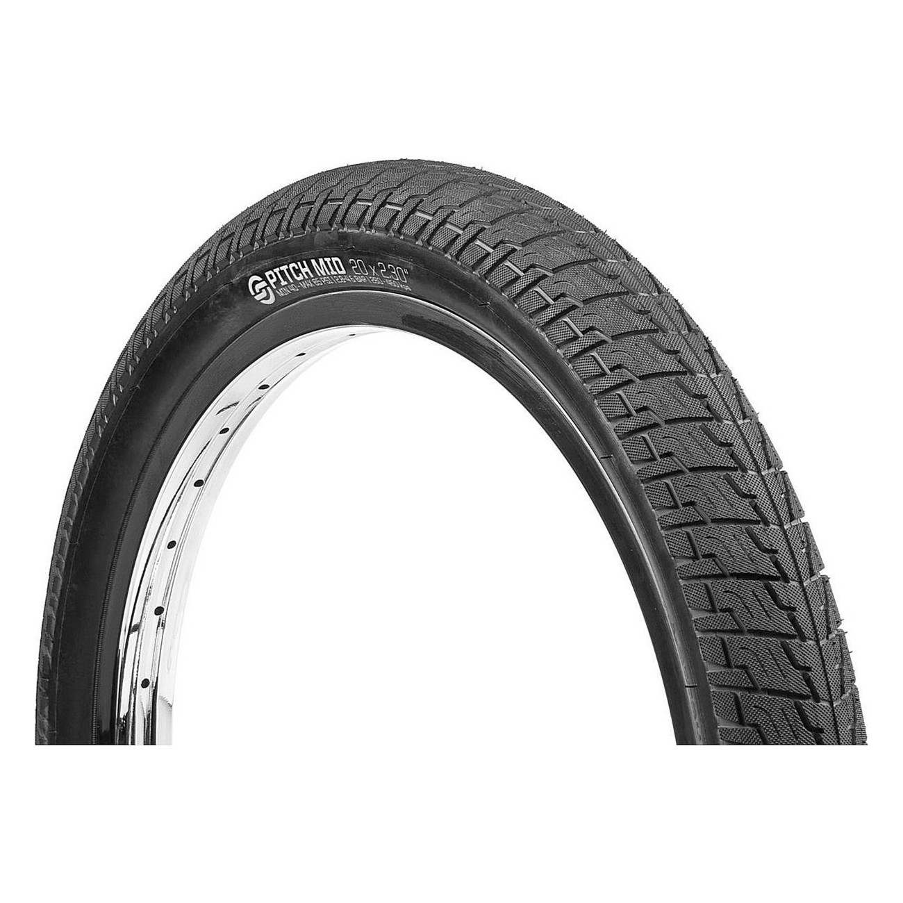 Salt 20x2.2 Pitchmid Black Tire with Print for BMX, High Traction and Durability - 1