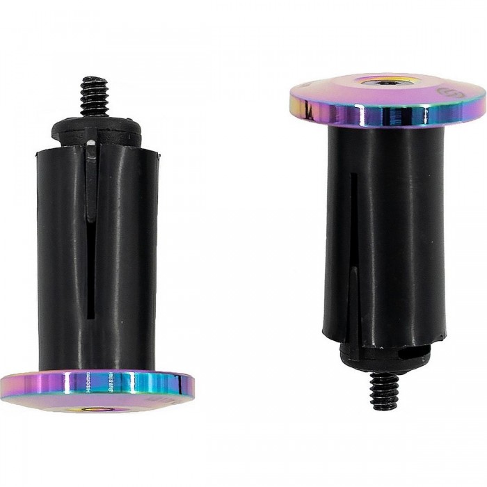 Salt Aluminum and Rubber Handlebar Plugs - Oilslick Finish - 1