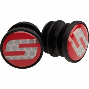 SRAM End Caps for Road and MTB Handlebars Black/Red - 2 Pieces Compatible - 1