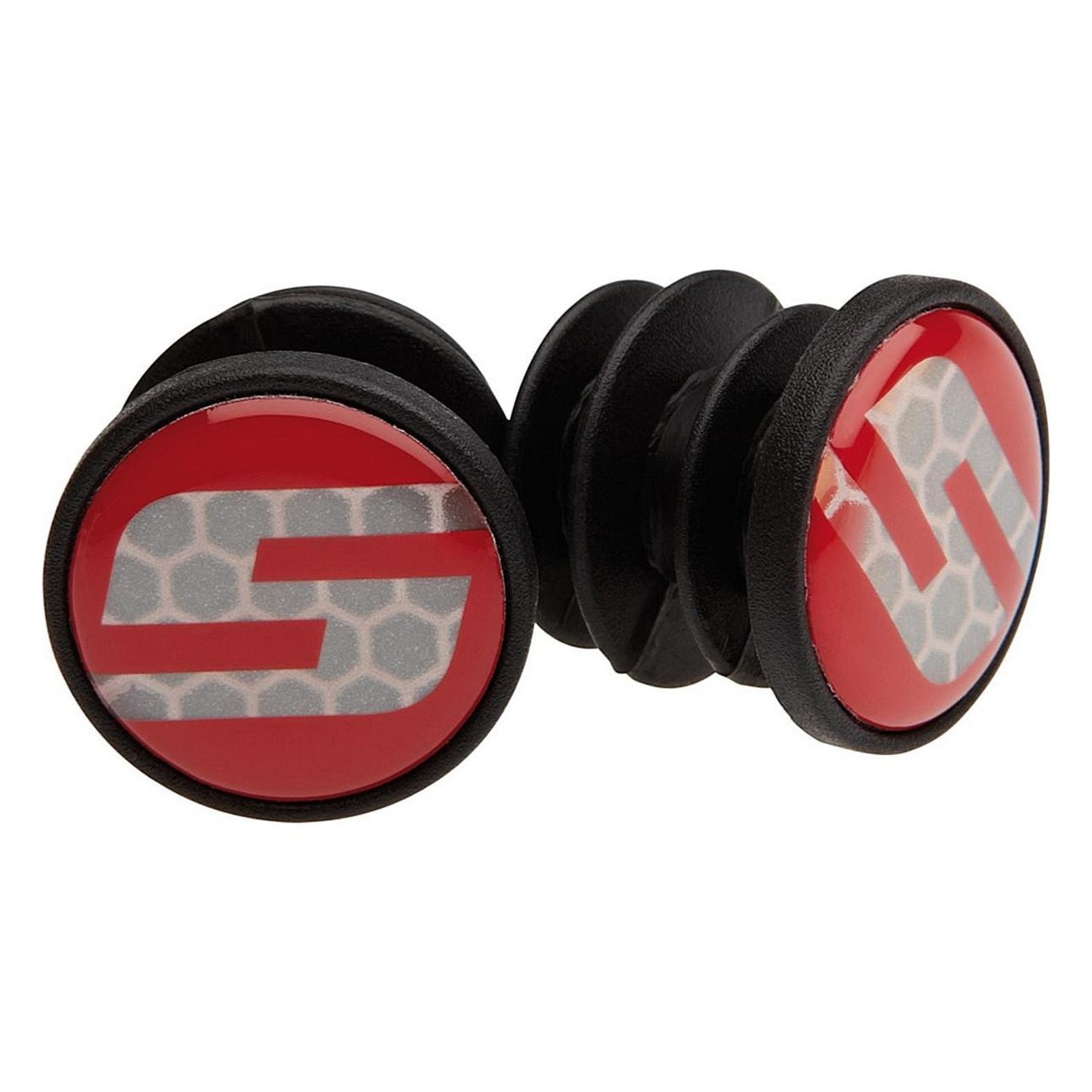 SRAM End Caps for Road and MTB Handlebars Black/Red - 2 Pieces Compatible - 1