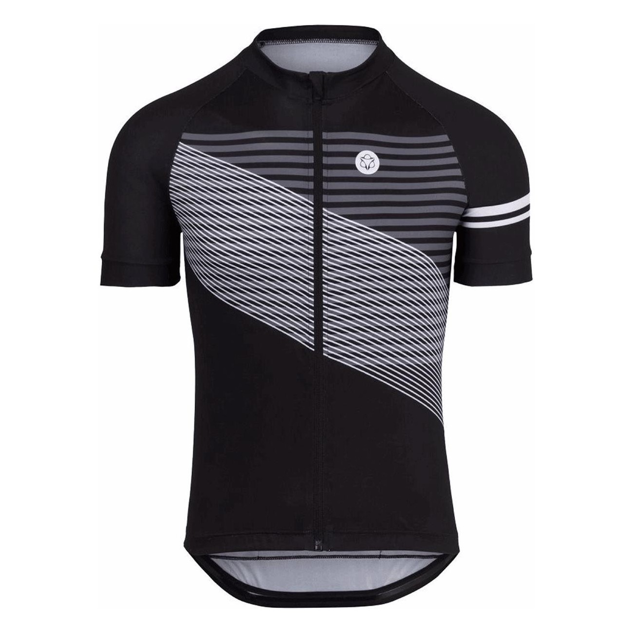 Camiseta Deportiva Hombre Negra Slim Fit Manga Corta Talla M con Bolsillos AGU - 1