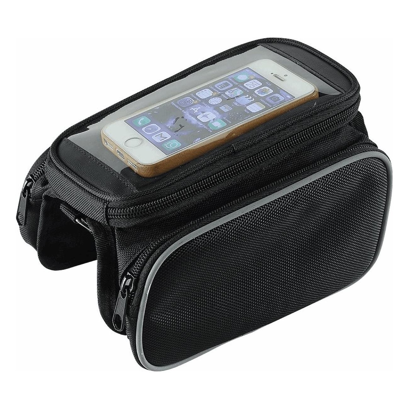 TRIS Top Tube Bike Bag with Integrated Phone Holder and Secure Attachment - 1