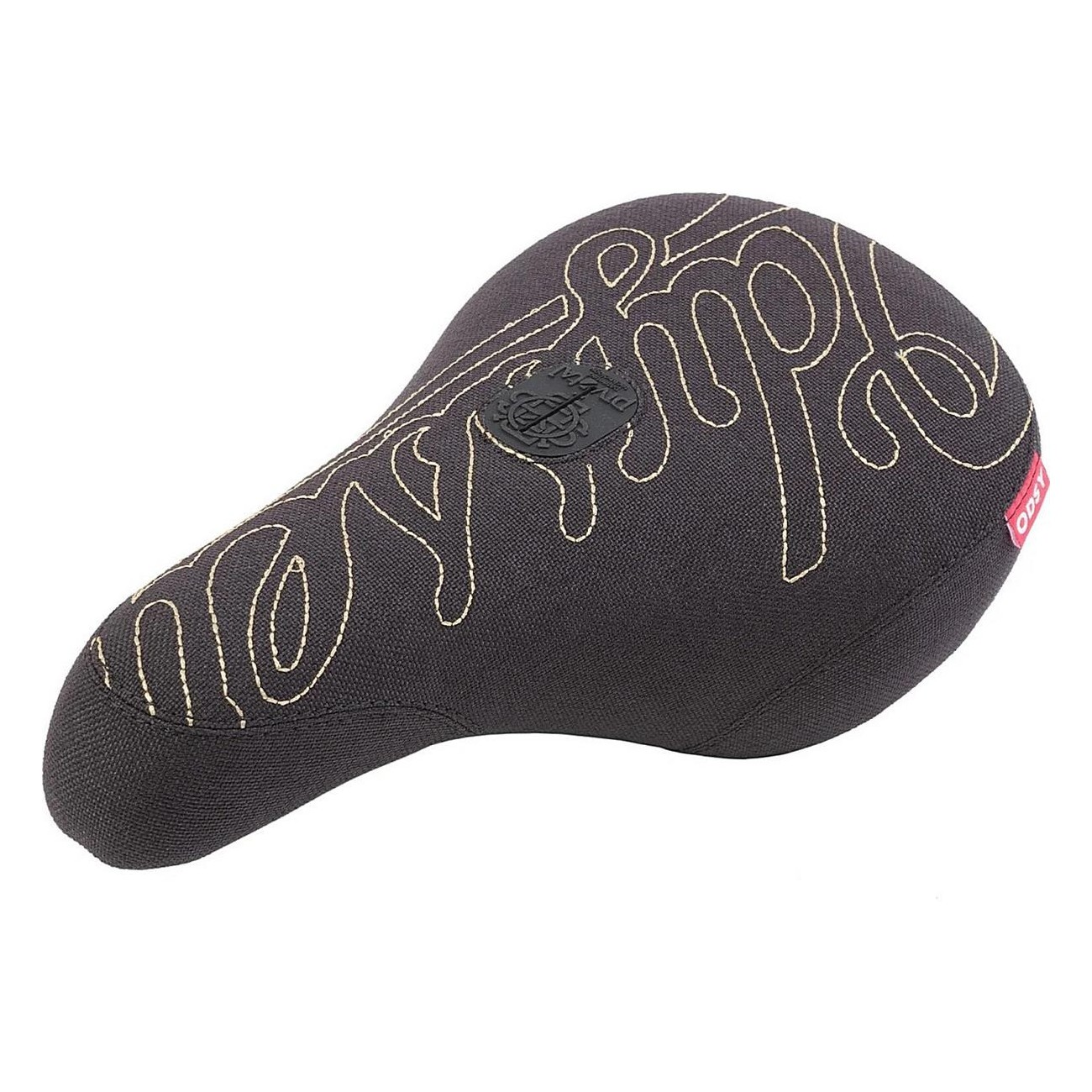 Gorra Odyssey Saddle Big-Stitch Fat Cap Negra con Costuras Doradas para BMX - 1