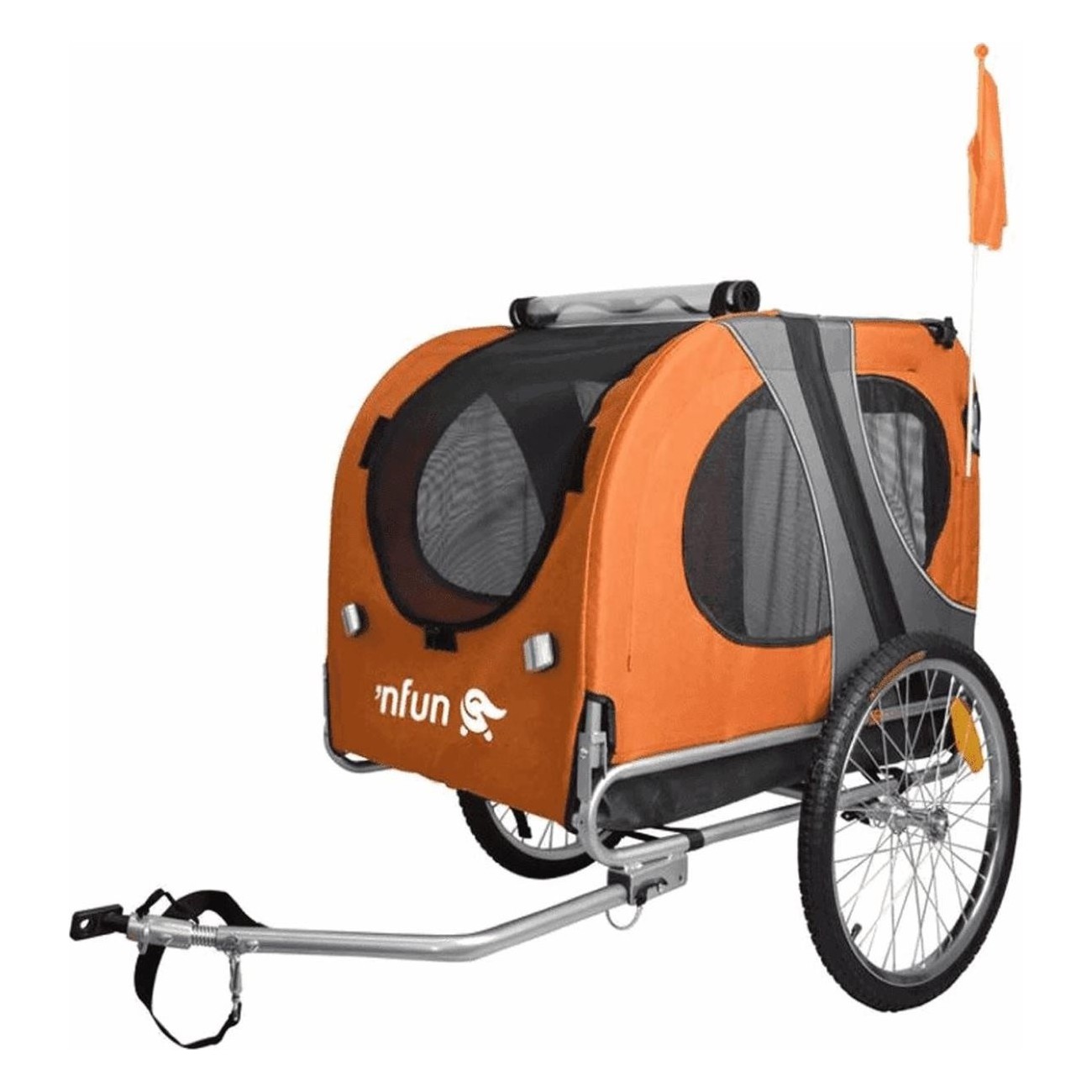 Chariot pour Animaux NPET Orange/Gris avec Roues de 20' et Capacité de 40 kg - 1