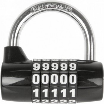 M-WAVE 230120 Black Combination Lock with 5 Number Discs, 64x60x27 mm - 1