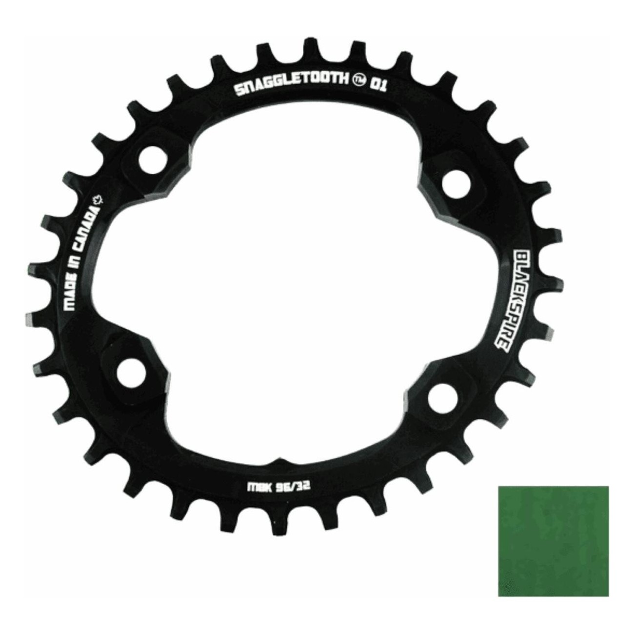 32T Snaggletooth XT8000 Green Oval Chainring for MTB Shimano 11/12V - 1