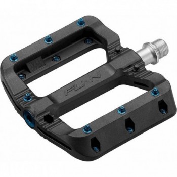 Black Magic Black Pedal with Blue Pins 103x98x17mm FLAT CR Axis 360g FUNN - 1