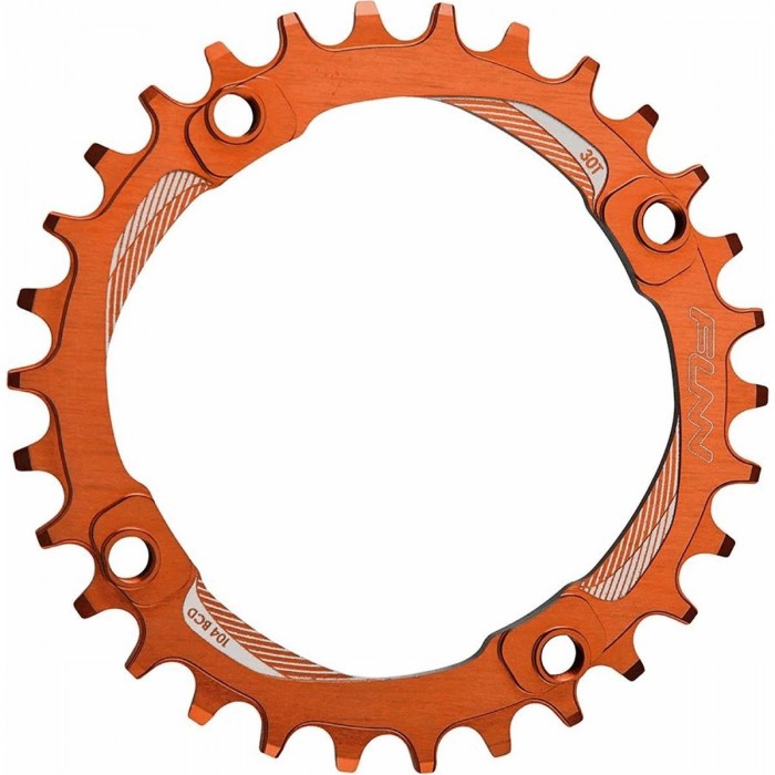 Couronne 34 Dents en Aluminium 7075 CNC Orange, Compatible Shimano BCD 104mm - 1