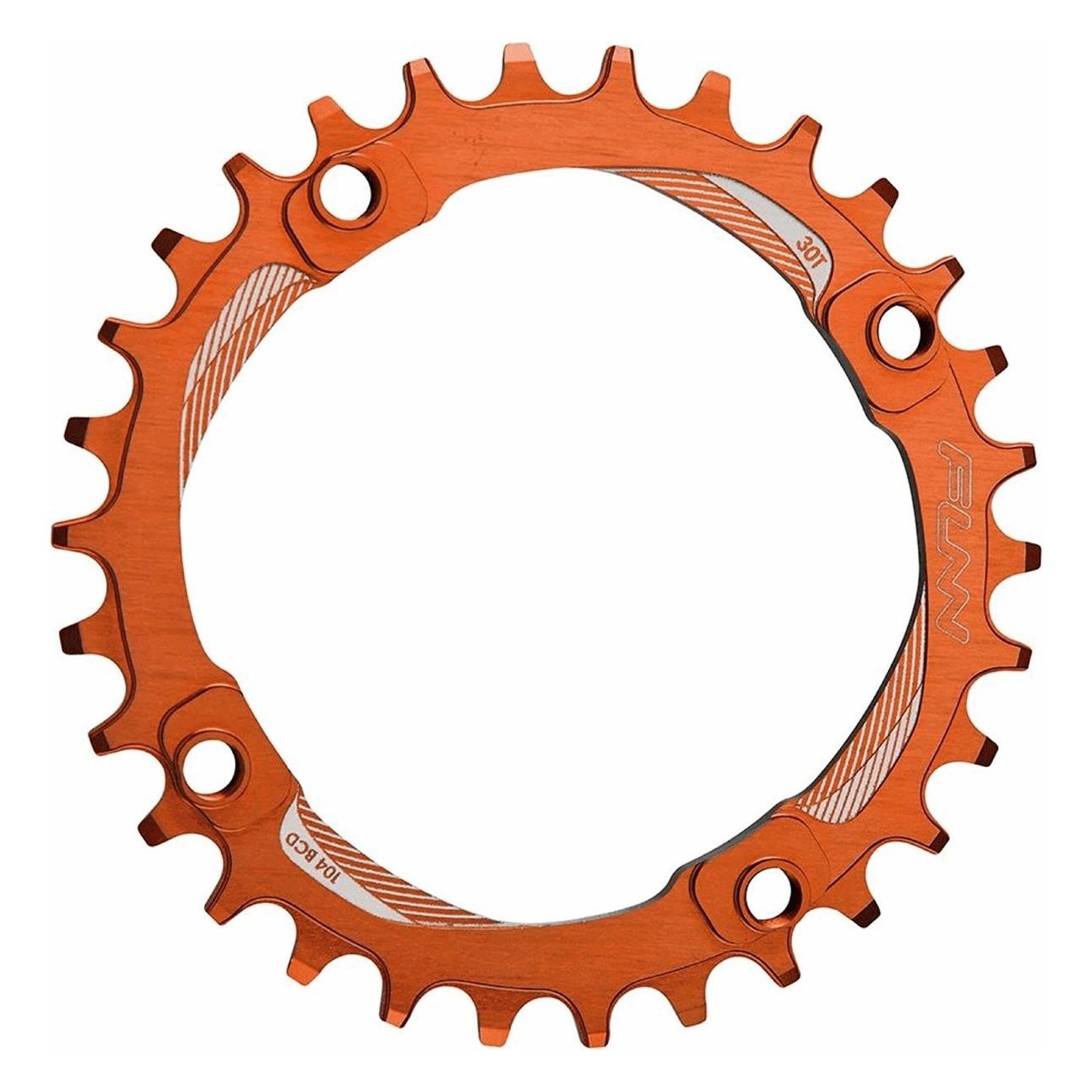 34T Orange 7075 Aluminum CNC Chainring, Shimano Compatible BCD 104mm - 1