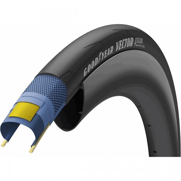 Pneu Tubeless Goodyear Vector 4 Seasons 700x25 Noir - Performances Tout Temps - 1