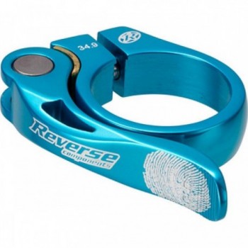 Morsetto Sella Reverse Long Life Ø34,9mm Bleu Ciel avec Plaque en Laiton - 1