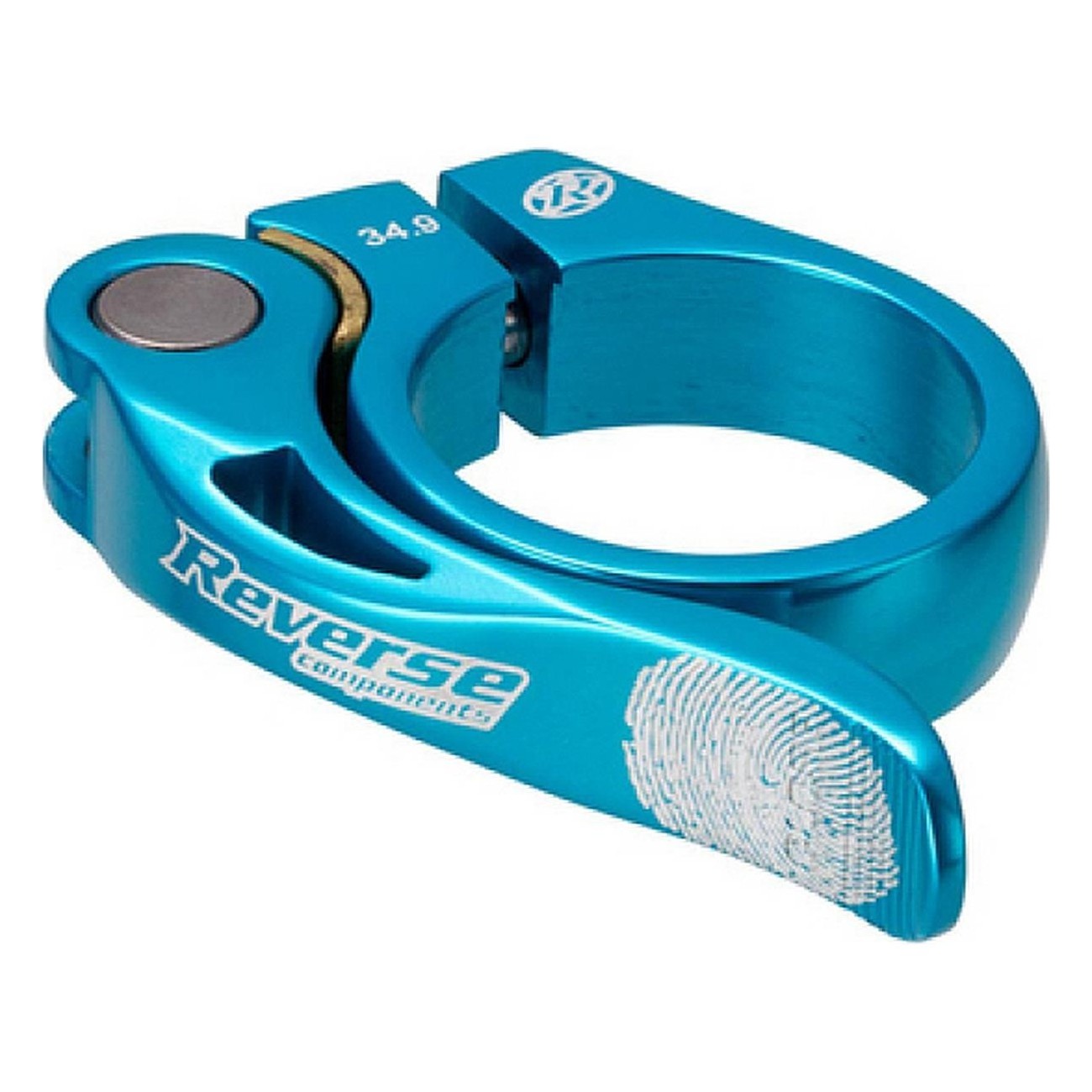 Morsetto Sella Reverse Long Life Ø34,9mm Bleu Ciel avec Plaque en Laiton - 1