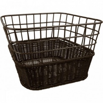 Brown Woven Front Basket 37x26 cm - Wide Mesh for Bicycle - 1