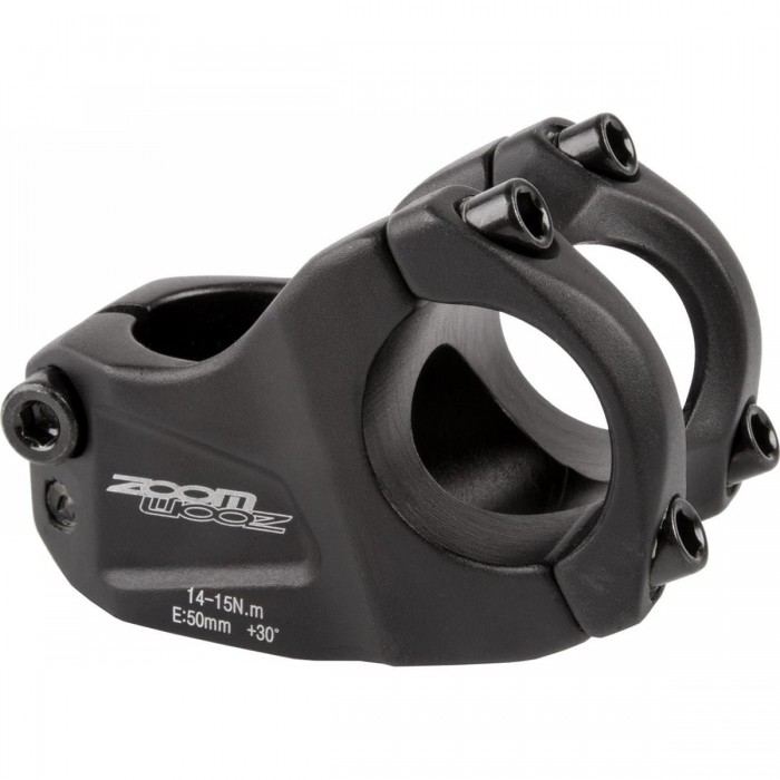 Attacco Manubrio Ahead Zoom Downhill in Alluminio Nero Opaco 31,8 mm x 50 mm con Angolo di 30° - 1 - Attacchi manubrio - 0698238