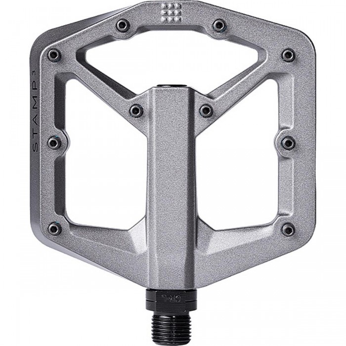 Pedali Flat Crankbrothers Stamp 3 Grigio Small per Freeride, Enduro e Downhill - 1 - Pedali - 0641300163691