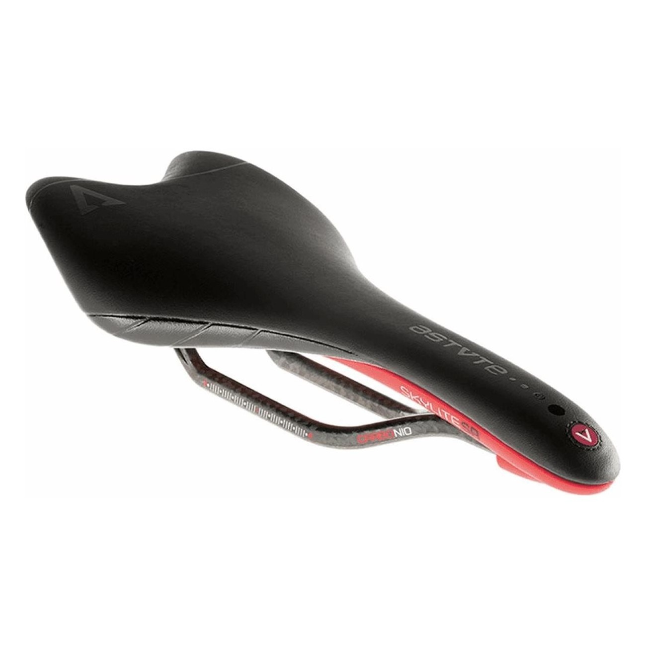 Skylite Regular Saddle 135x275mm Black/Red with Carbon Rails, 190g - 1