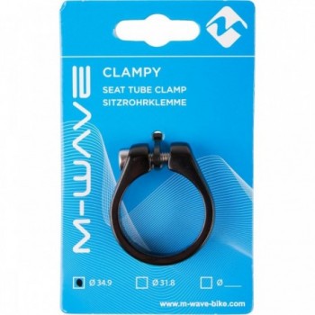 Collier de Selle 34,9 mm en Aluminium Anodisé Noir avec Vis CrMo - M-Wave - 3