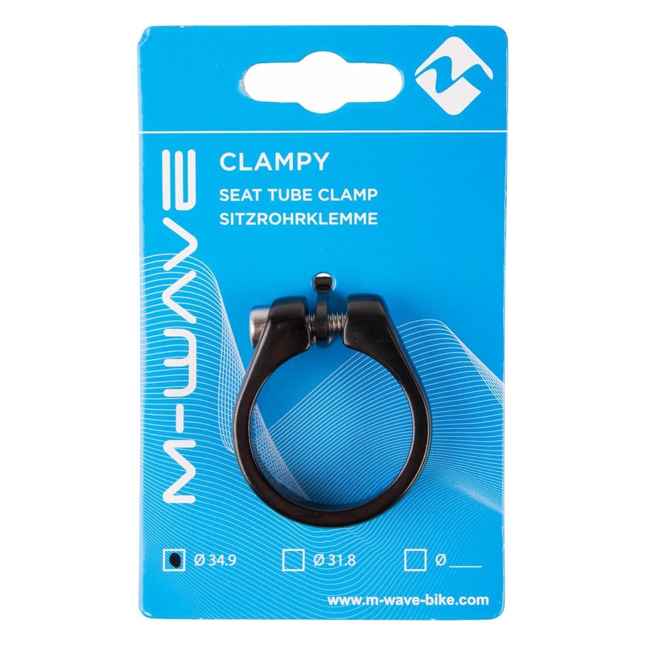 Collier de Selle 34,9 mm en Aluminium Anodisé Noir avec Vis CrMo - M-Wave - 3