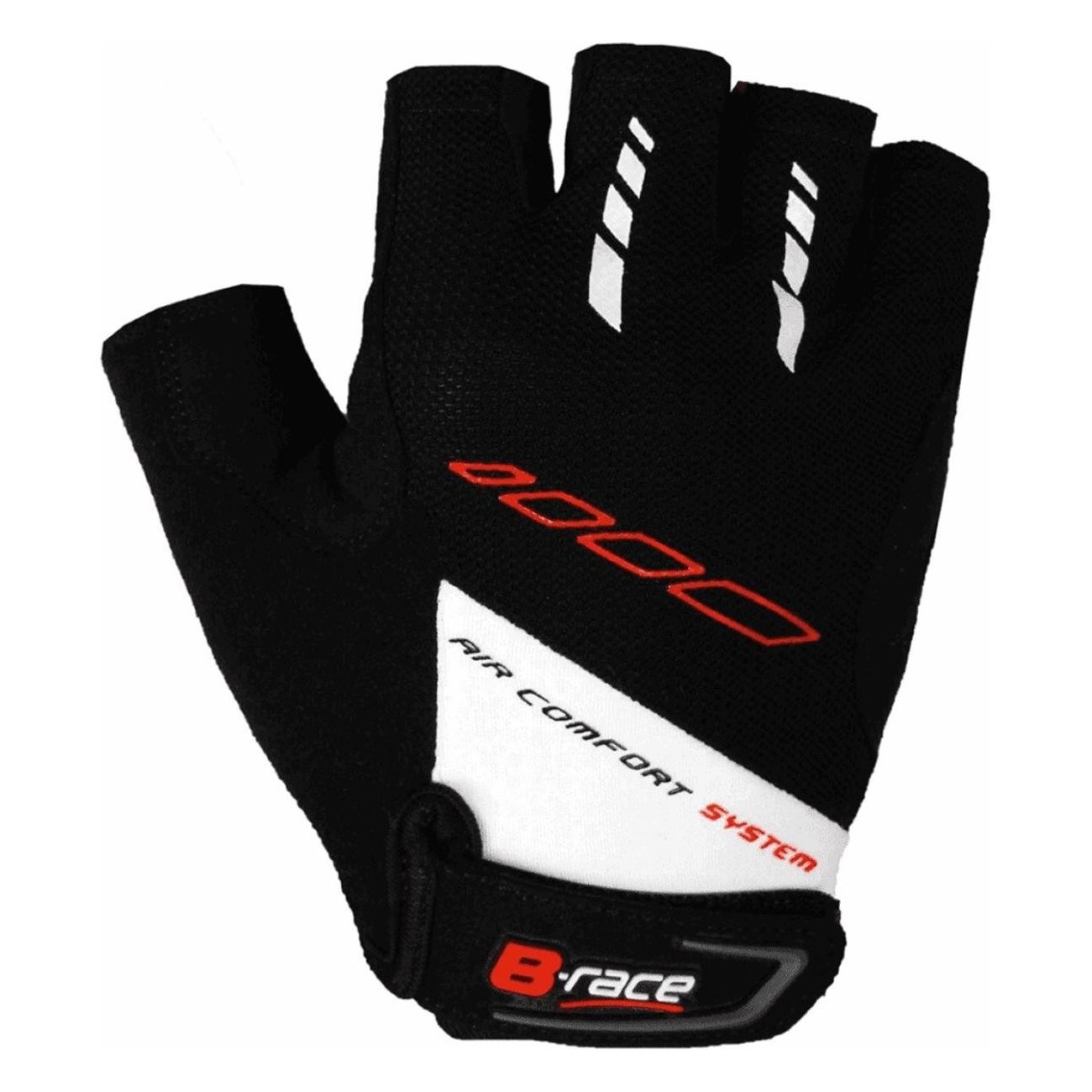 Summer Short Bump Gel Gloves Black/White Size S with Ventilation and Padding - 1