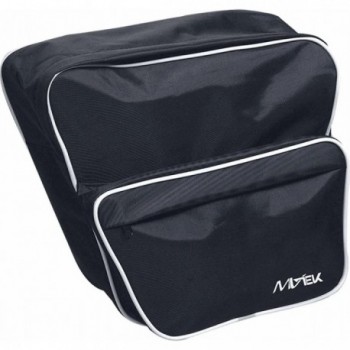 MVTEK Strada 33 Black Rear Bag with Double Pocket 26x30x13 cm for Bicycle - 1