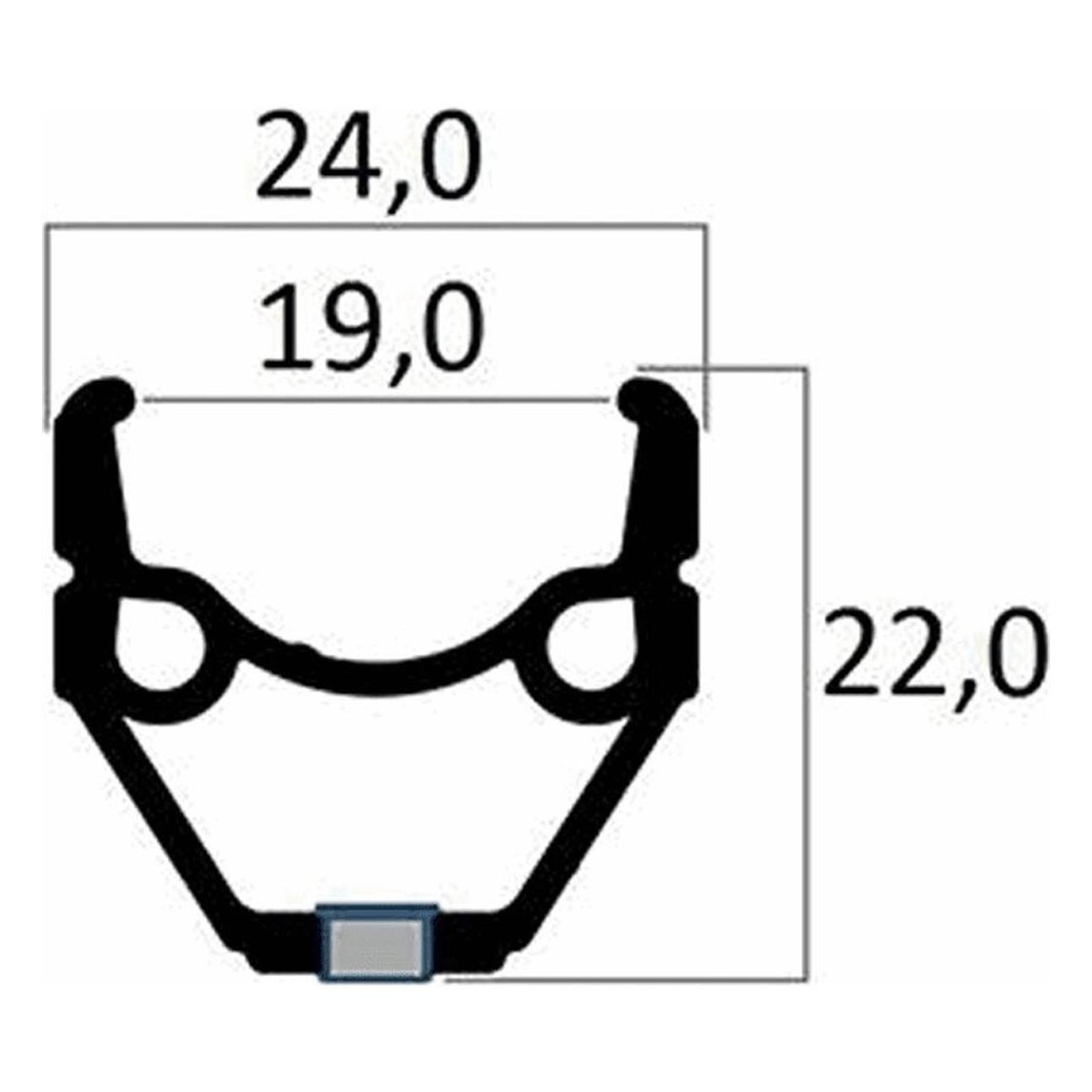 Aro de Aluminio R20 1,75 con 36 Agujeros Negro - MVTEK - 1