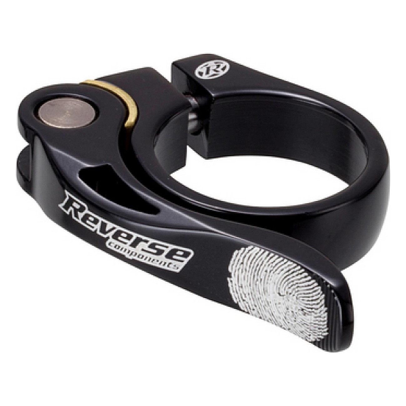 Collier de Selle Reverse Long Life Ø31,8mm Noir avec Plaque de Blocage en Laiton - 1